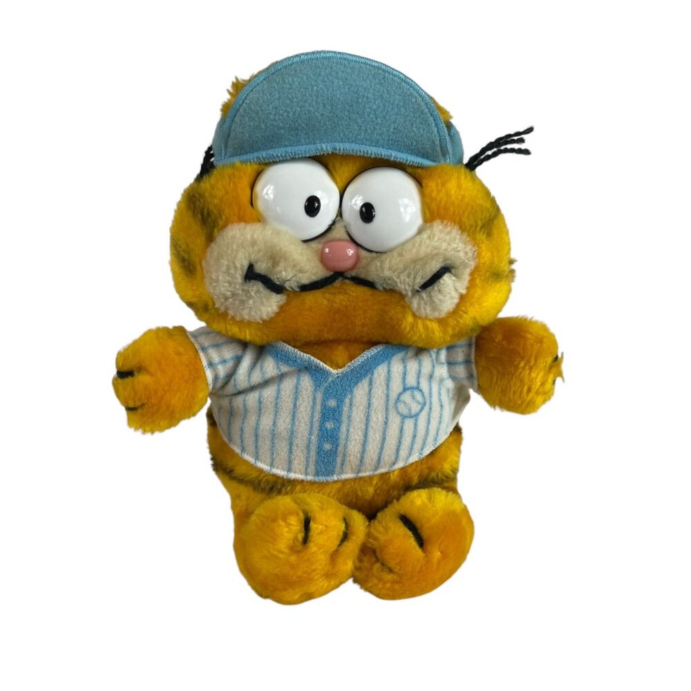 Vintage Dakin Garfield Cat Blue Baseball Plush 10" Stuffed Toy‎ Lovey
